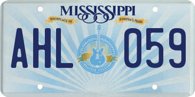 MS license plate AHL059