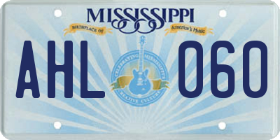 MS license plate AHL060