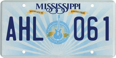 MS license plate AHL061