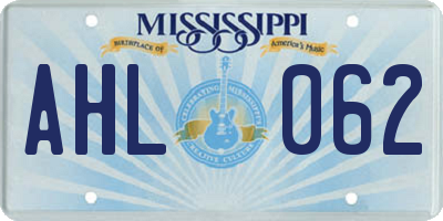 MS license plate AHL062