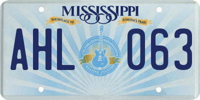 MS license plate AHL063