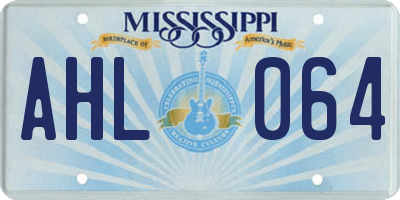 MS license plate AHL064