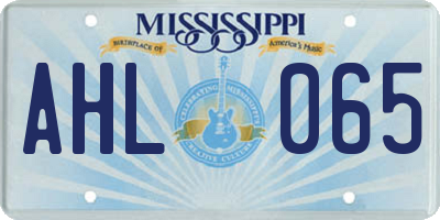 MS license plate AHL065