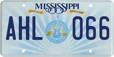 MS license plate AHL066