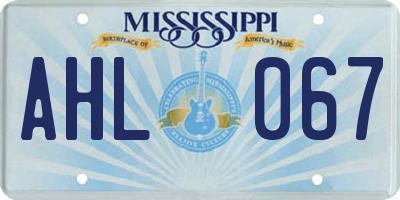 MS license plate AHL067