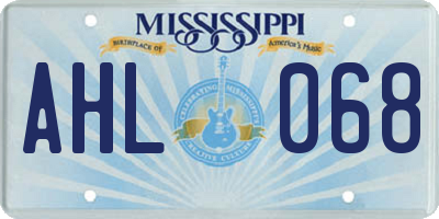 MS license plate AHL068