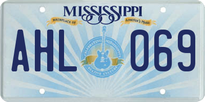 MS license plate AHL069