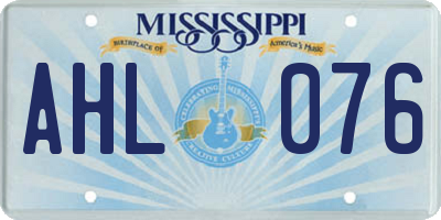 MS license plate AHL076