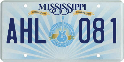 MS license plate AHL081