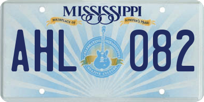 MS license plate AHL082