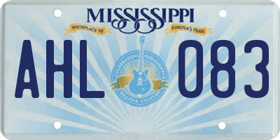 MS license plate AHL083