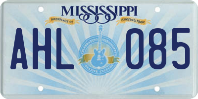 MS license plate AHL085