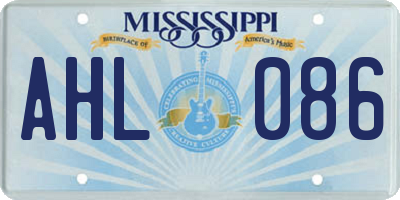 MS license plate AHL086