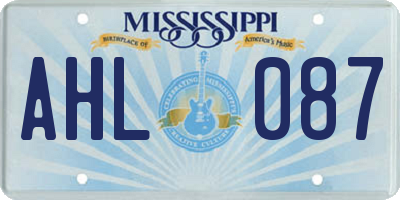 MS license plate AHL087
