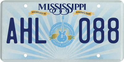 MS license plate AHL088