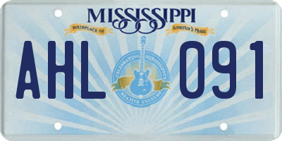 MS license plate AHL091
