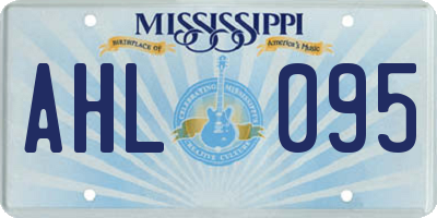 MS license plate AHL095