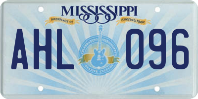 MS license plate AHL096