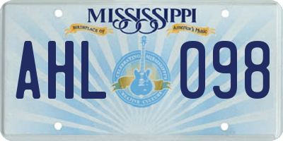 MS license plate AHL098