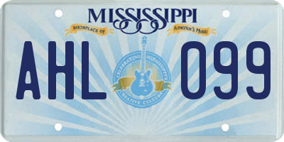 MS license plate AHL099