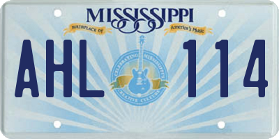 MS license plate AHL114