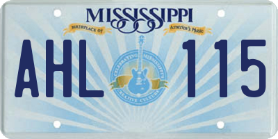 MS license plate AHL115