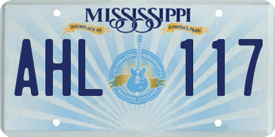 MS license plate AHL117