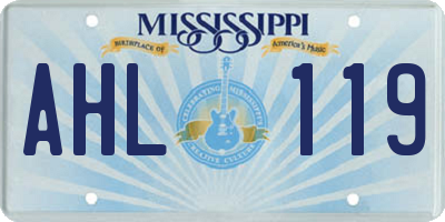 MS license plate AHL119