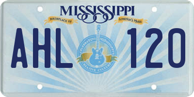 MS license plate AHL120