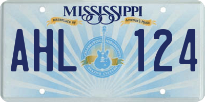 MS license plate AHL124