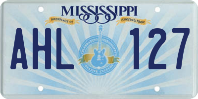 MS license plate AHL127