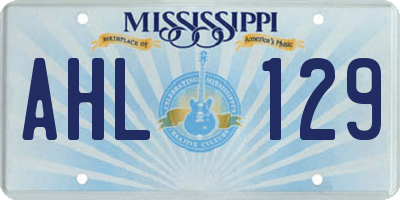 MS license plate AHL129