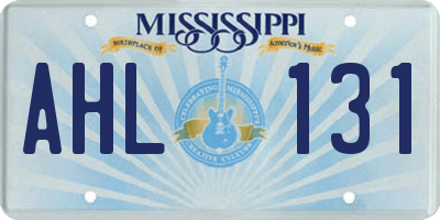 MS license plate AHL131