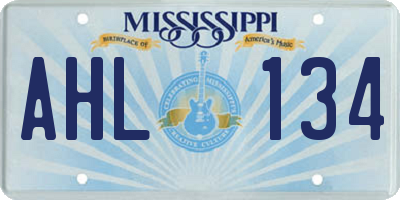 MS license plate AHL134