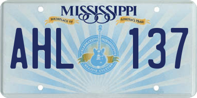 MS license plate AHL137