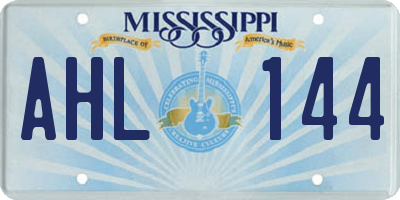 MS license plate AHL144