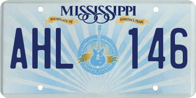 MS license plate AHL146