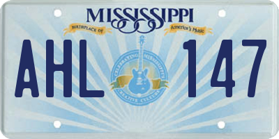 MS license plate AHL147