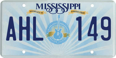 MS license plate AHL149