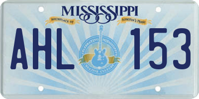 MS license plate AHL153