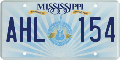 MS license plate AHL154