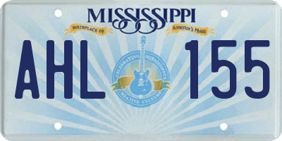 MS license plate AHL155