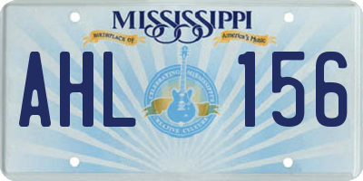 MS license plate AHL156