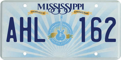 MS license plate AHL162