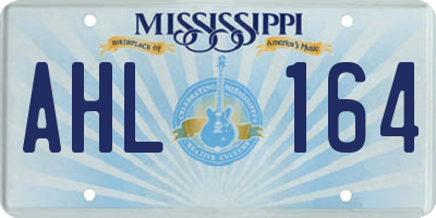 MS license plate AHL164