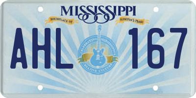 MS license plate AHL167