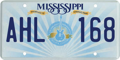 MS license plate AHL168