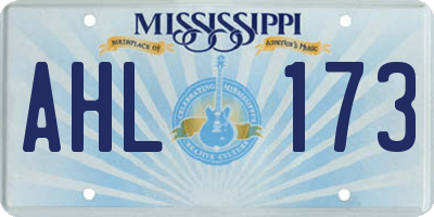 MS license plate AHL173