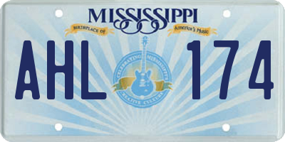 MS license plate AHL174