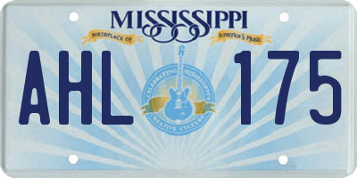 MS license plate AHL175